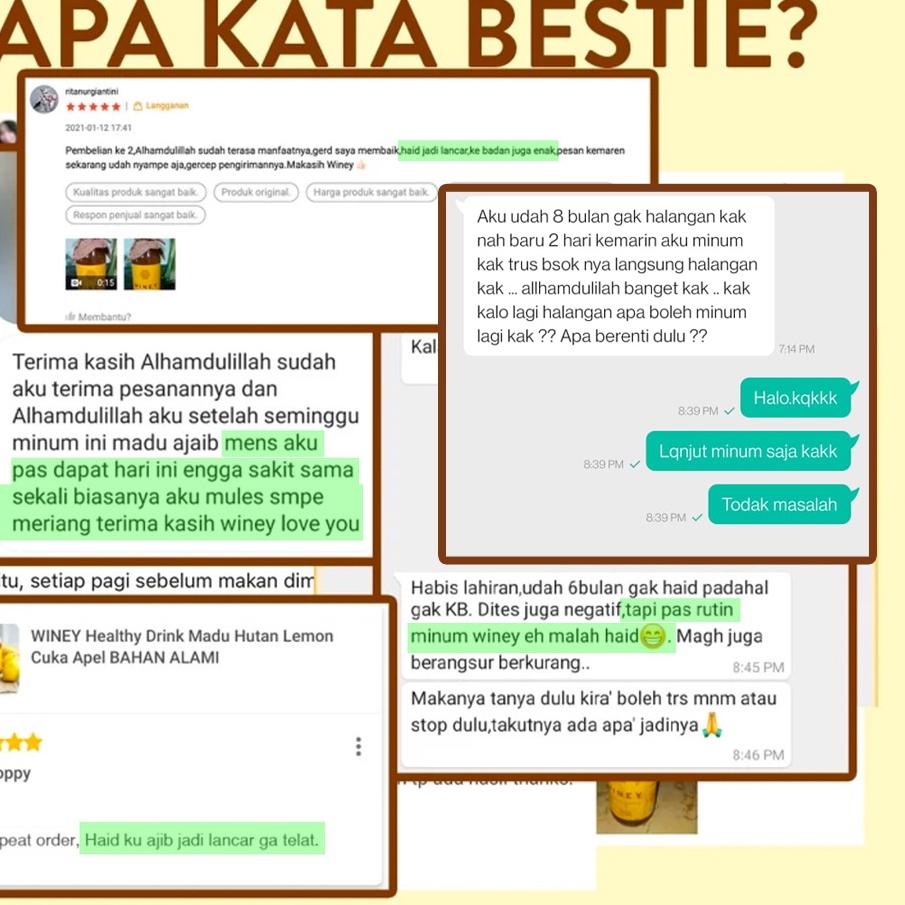 

LANGSUNG BELI WNY | Atasi Mens atau Haid Tidak Teratur | Winey Healthy Drink | Madu Hutan + Sari Lemon + Cuka Apel Halal | BPOM | Atasi Mens atau Haid Sakit | Pelacar Mens | Pelancar HaidBERGARANSI**