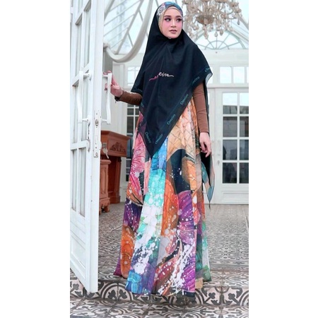 BILLA SERIES Syari fullprint babydoll cantik elegan by Omeiro Agoest Hanggono