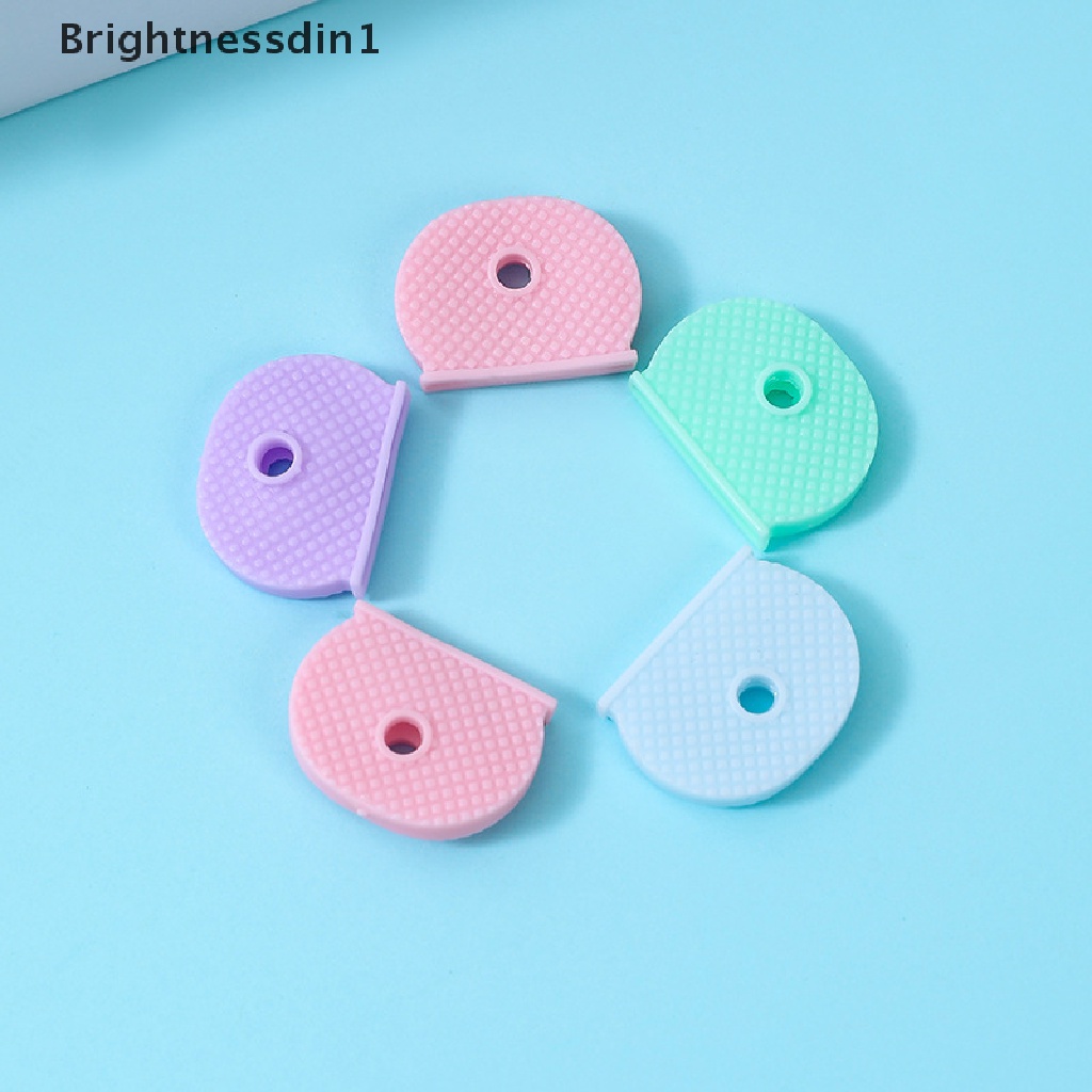 [Brightnessdin1] 10pcs Fashion Multi Warna Hollow Karet Lembut Key Keys Cap Key Covers Topper Keyring Key Case Untuk Mobil Keyring Aksesoris Butik