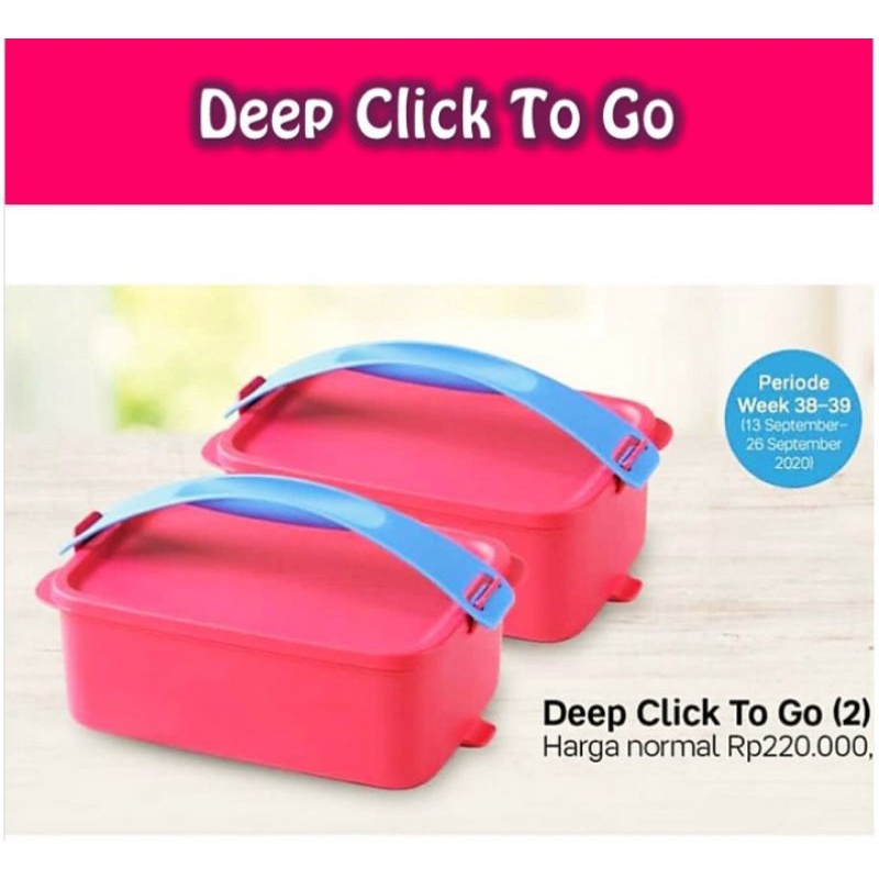 Deep click to go / deep ctg family pink / tempat makan tupperware