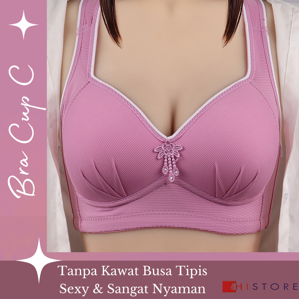 [HI] Bra BH Fashion Cup C Wanita Bra wanita Premium Busa Tipis Tanpa Kawat Sangat Nyaman 666