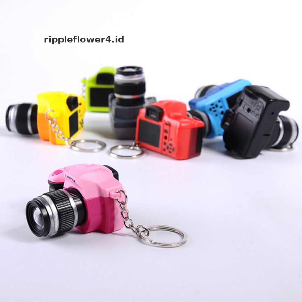 {rippleflower4.id} Gantungan Kunci Charm Kamera Mainan Mini Lucu Dengan Lampu Flash &amp; Hadiah Efek Suara~