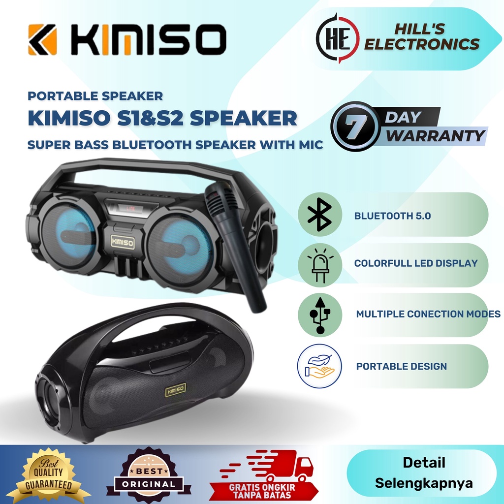 Jual KIMISO KM S1 S2+MIC S1 Bluetooth Speaker Karaoke Full Bass