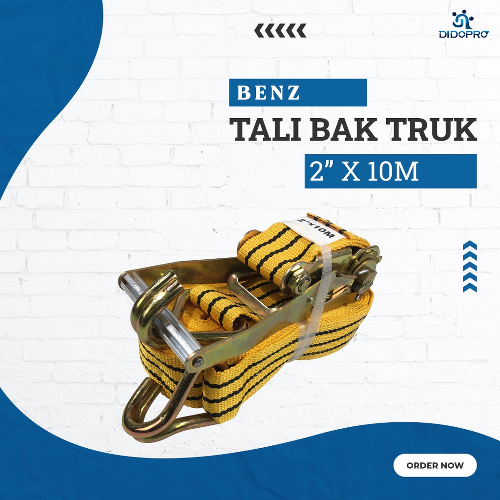 Tali Ratchet BENZ 2&quot; 10 Meter Tie Down / Tali Pengikat Barang Strap Set benz 2,5 Ton