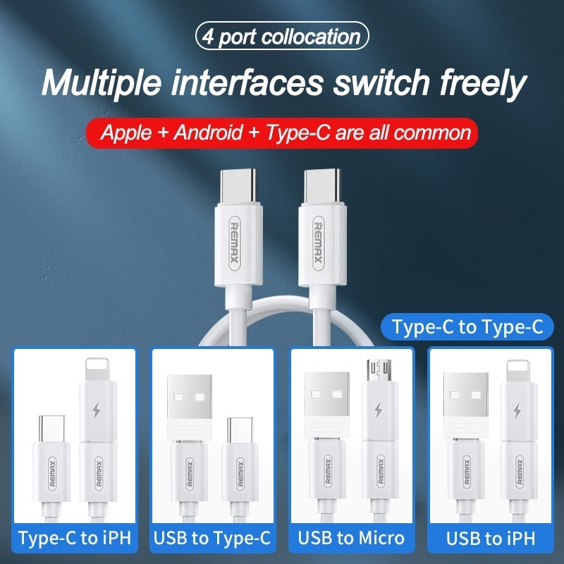 Kabel Data / Charger Micro USB / Tipe-C 5 in 1 60w Fast Charging Multifungsi Untuk Handphone