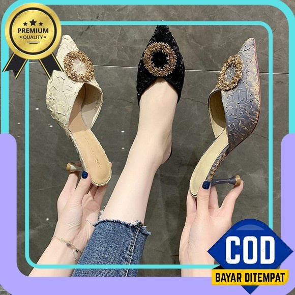 Sandal Wanita Terbaru 2022 / Sandal Plain Heels Terbaru Tinggi 7 Cm / Sandal Wanita Kekinian Terbaru