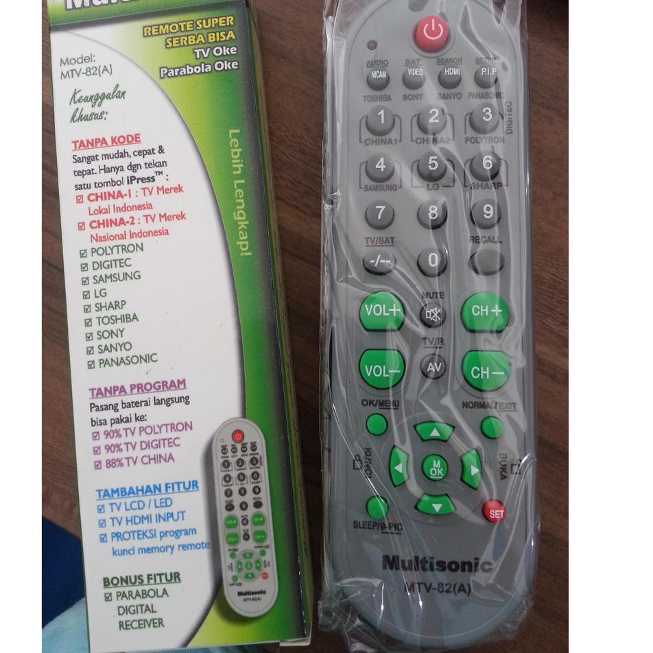 Obral Menarik Remote / Remot TV + Parabola Tanpa Set multisonic mtv-82 Murah Bagus
