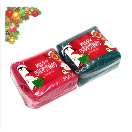 BISA COD Handuk Merah - Hijau Souvenir Natal / Handuk Souvenir Natal / Handuk warna Merah Hijau Souv
