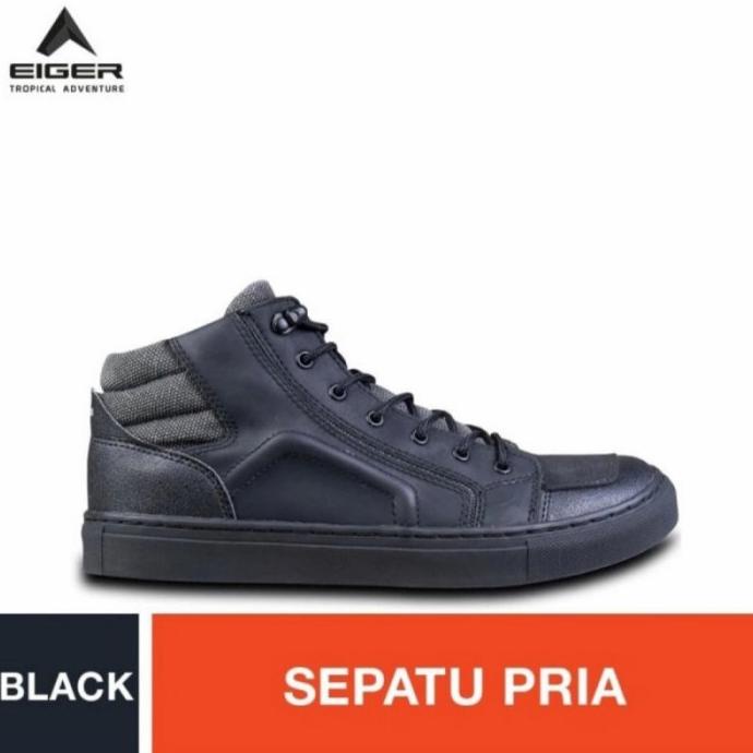 Sepatu Eiger Riding Gaea Mid Cut Shoes Black Touring Outdoorsporty