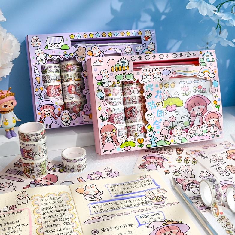 

STIKER 1 SET BOX PREMIUM KARAKTER LUCU + ROLL STIKER + PISAU CUTTER 10X10 / STIKER SUPER CUTE TERLARISS...,,,,,