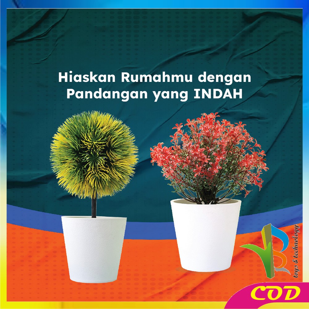 RB-C617 C621 Hiasan Bunga Plastik Artifisial Bunga Camelia Pajangan Dekorasi Ruang Tamu / Ornamen Pot Cemara Kecil Tanaman Hias