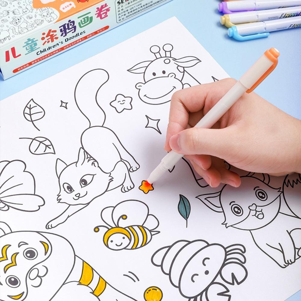 Agustina Roll Gambar Anak Tk Guas Art DIY Mainan Mewarnai Mainan Artis Kecil Kertas Isi Warna