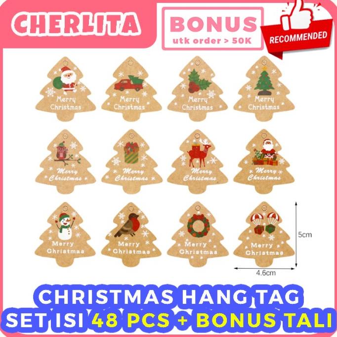 

[BISA COD] Christmas Hang Tag Hampers Hangtag Kado Natal Bonus Tali Goni