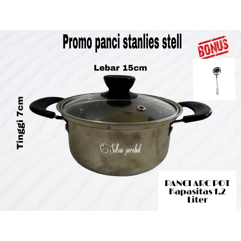 Panci Stainless tutup kaca ARC POT stainless steel