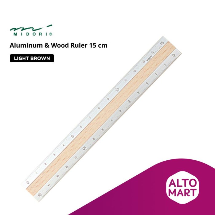 

Matr Midori Aluminum & Wood Ruler 15 Cm Penggaris Aluminium Kayu Japan