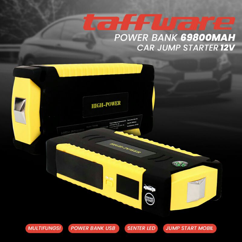 Power Bank 69800mAh Car Jump Starter 12V 4 Port USB + Senter tm19b