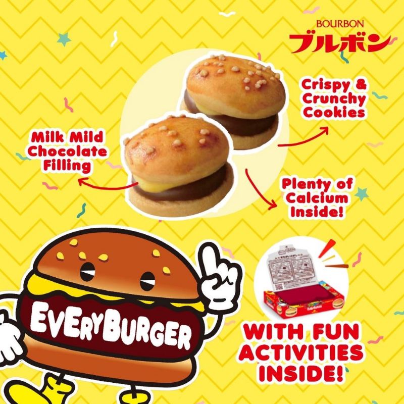 Bourbon Every Burger 66gr / cemilan impor / snack jepang