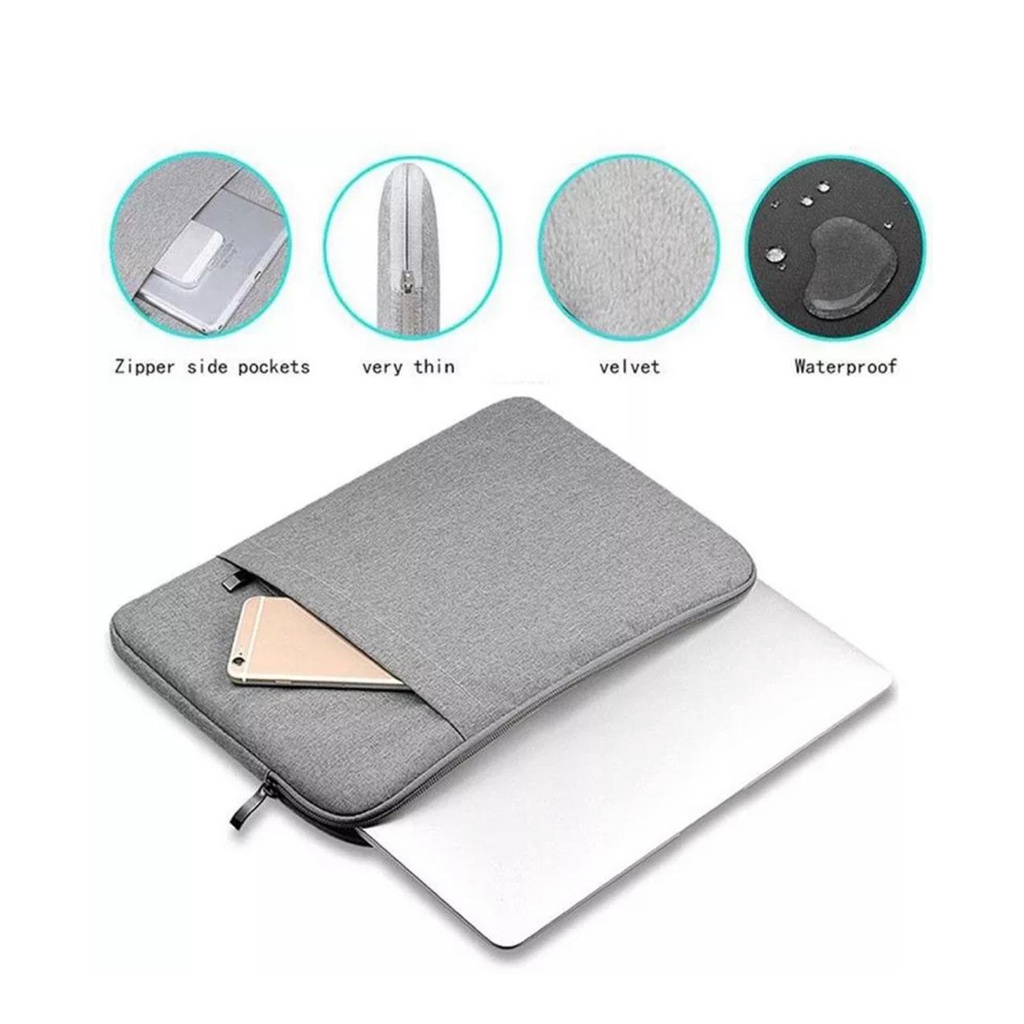 Tas Laptop Macbook Air Pro M1 M2 Softcase Nylon Zipper 13 14 inch