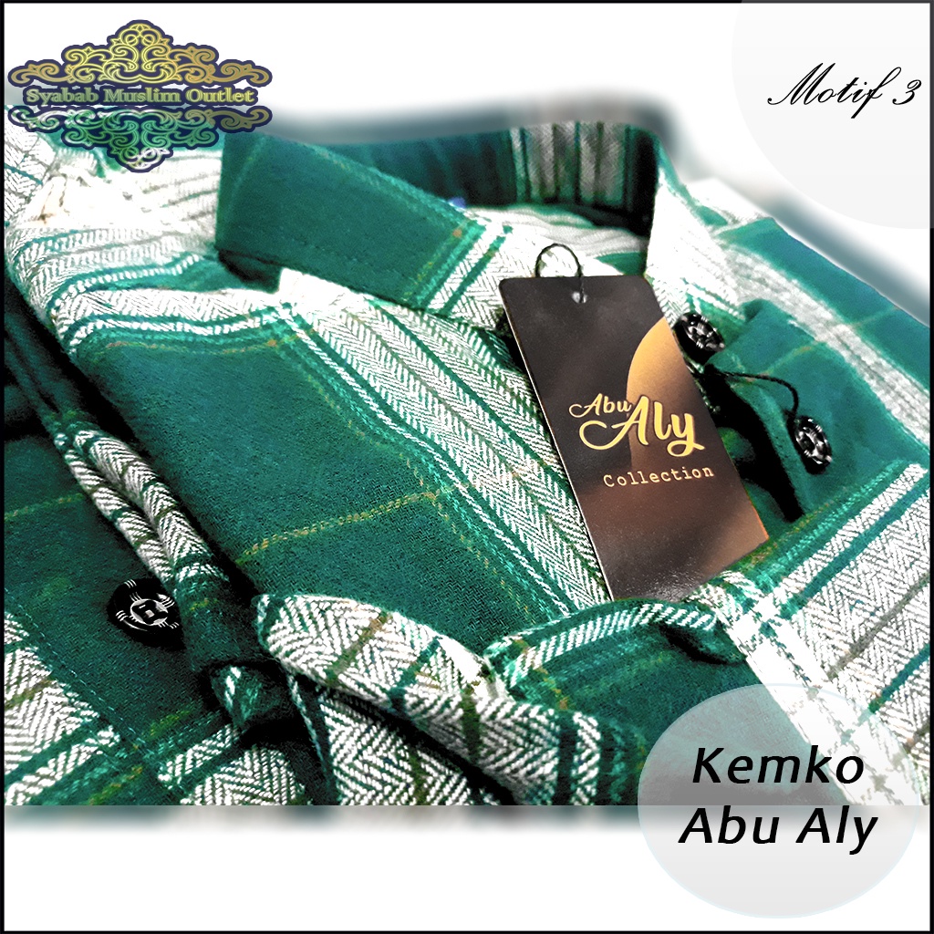 New and Viral Kemko Kemeja Koko Flanel Abu Aly Premium Motif 3