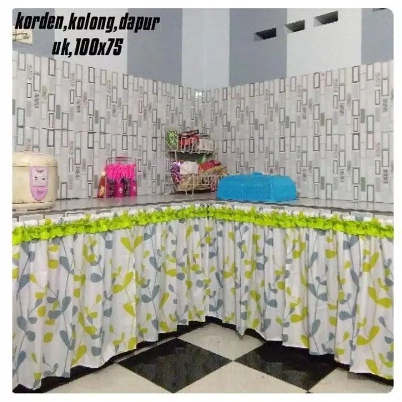 Gorden Tirai Kolong Dapur Polos Motif Terbaru Part 2