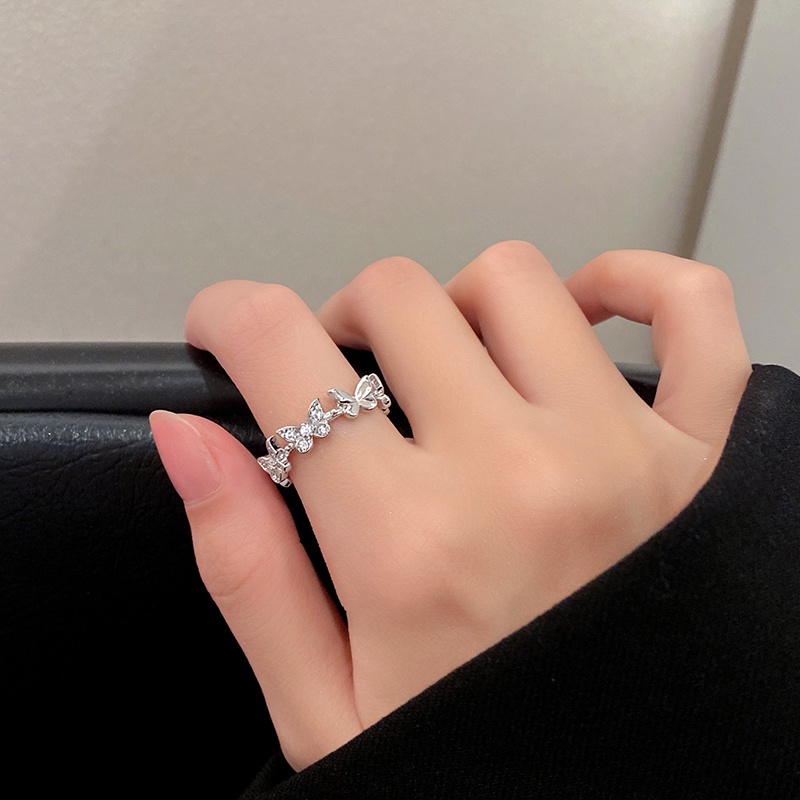 Aksesoris Cincin Kupu-Kupu Tren Kepribadian Fashion Yang Dapat Disesuaikan Tren