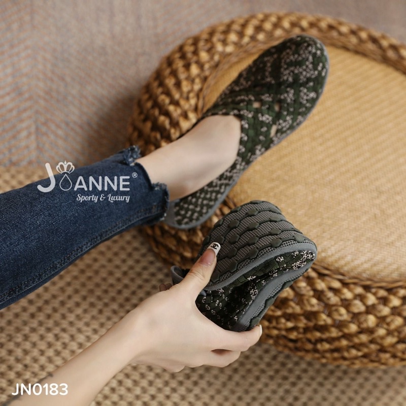 JOANNE Rajut Knit Flats Shoes Import JN0183 [ORIGINAL BRAND]