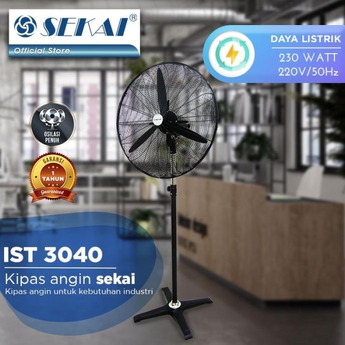 Sekai Stand Industrial Fan 30 Inch IST 3040 Kipas Angin Berdiri Industri