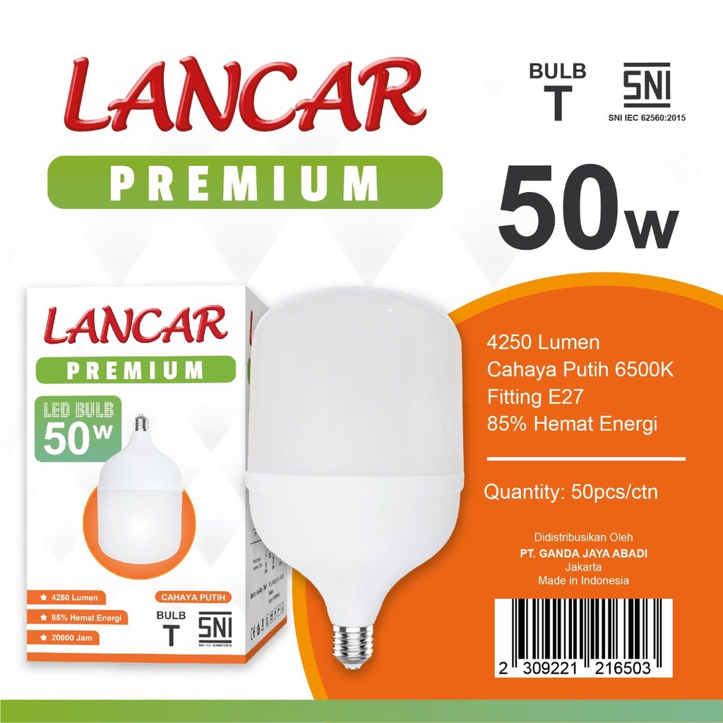 Capsule Lampu Led LANCAR PREMIUM T Bulb 50w 50 Watt Bohlam Led Kapsul