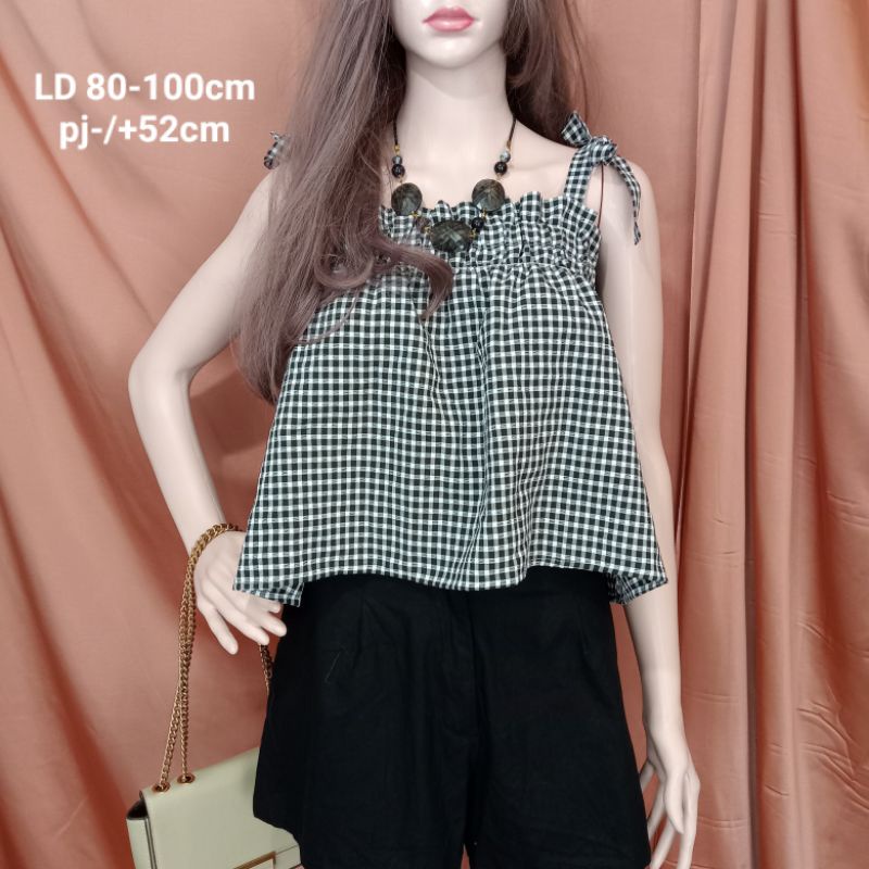 atasan wanita top blouse cewek tanpa lengan