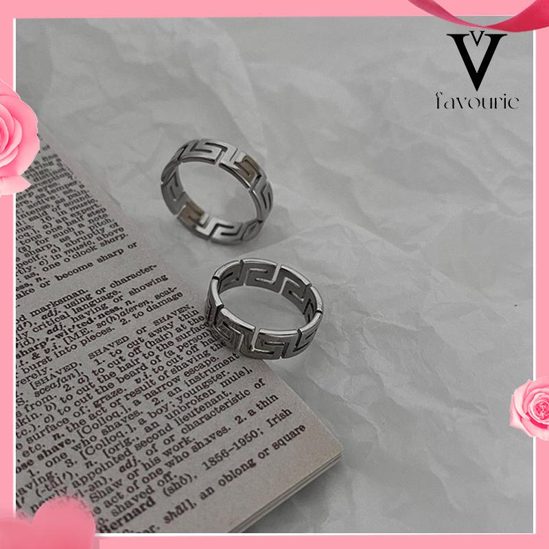 CODCODCincin Pola Zuma Cincin Pola Silver Aesthetic Ring Cincin Aesthetic Cincin Estetik Cincin Titanium Cincin Pria Cincin Wanita-FA-FA