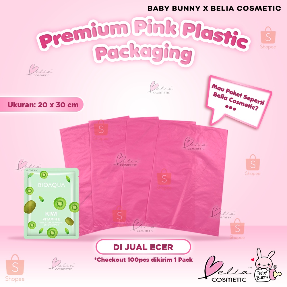❤ BELIA ❤ Premium Pink Plastic Packaging SEDANG | ECER dan Pack | Kantong Kemasan Plastik | Packing | Packaging | Waterproof