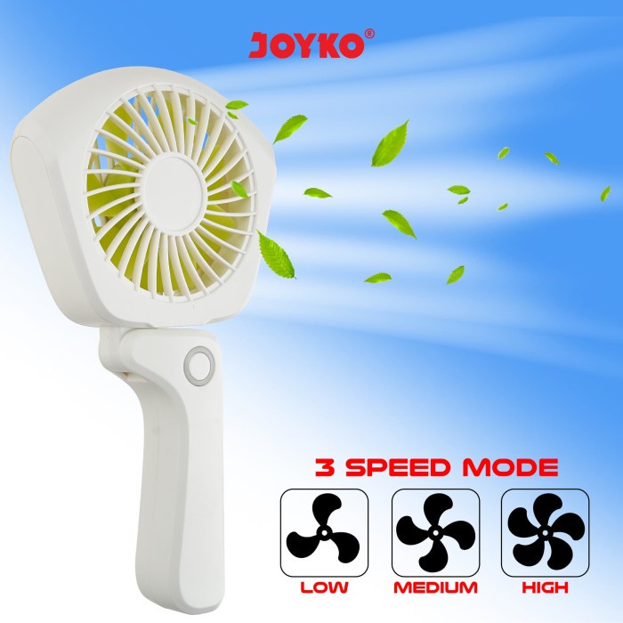 

RECHARGEABLE HAND FAN MINI DESK FAN KIPAS TANGAN JOYKO HFN-16