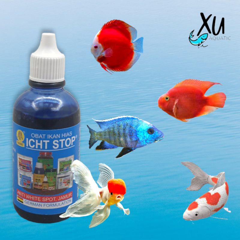 ITCH STOP OBAT BIRU IKAN ANTI WHITE SPOT JAMUR SIRIP PUTIH KUNCUP 75 ML