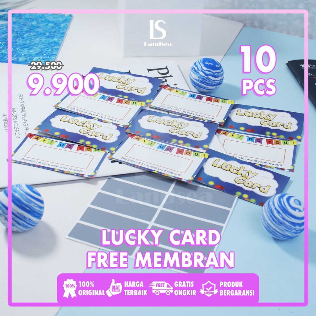 Lucky cards 10 lembar /Beruntung Kartu undian / Kartu keberuntungan / hadiah