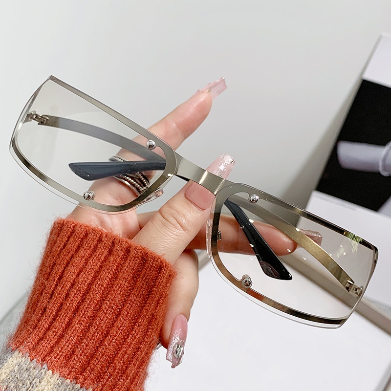 2023fashion Aesthetic Shades Sunglasses Untuk Wanita/Pria Kacamata Tanpa Bingkai Eyeglasses Colour