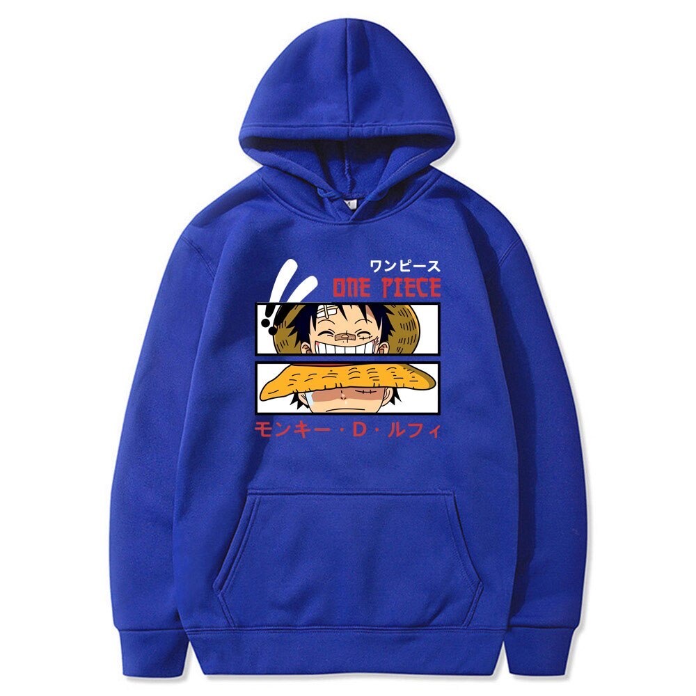 One Piece smile and angry  Jumper Hoodie II  Sweater Hoodie Trendy II Sweter Oblong Topi Sz M - XL ( Pria &amp; Wanita / Anak &amp; Dewasa )