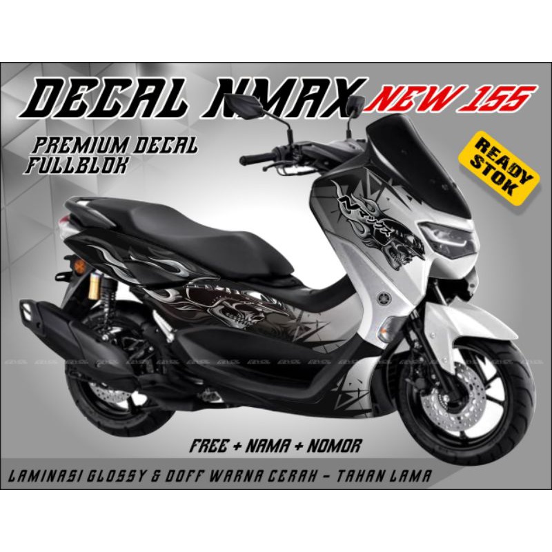 Decal sticker Yamaha All New Nmax - Dekal Striping Nmax 155 Fullbody New Desain Motif Tengkorak