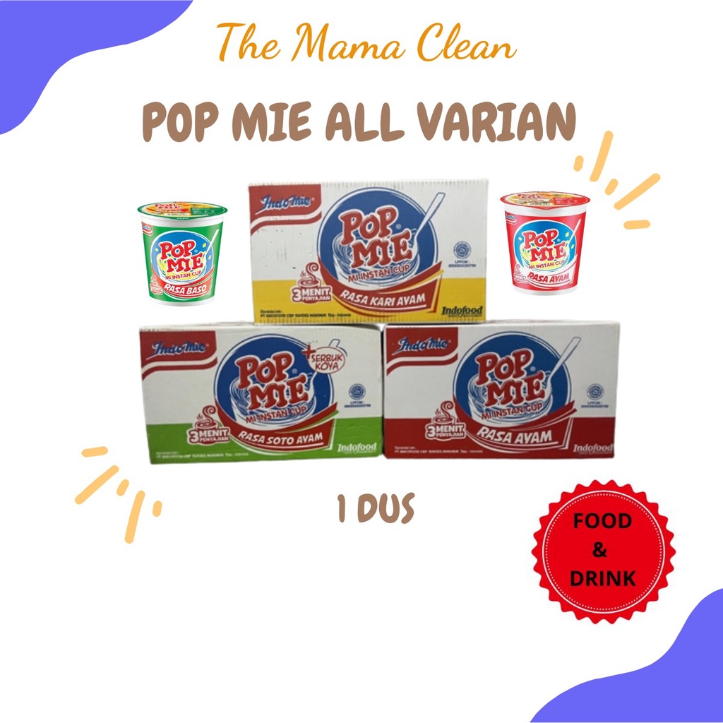 POP MIE INSTANT 75GR KUAH GORENG PEDAS 1 DUS