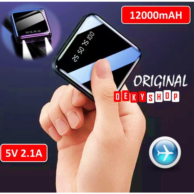 Powerbank Unik Mini Quick Charge Dual Usb 12000Mah