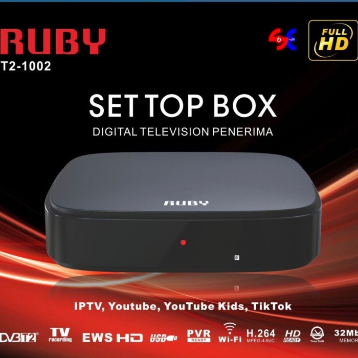 Set Top Box DVB T2 TV Siaran Digital Receiver STB Rekomendasi Set Top Box Ruby T2-1002