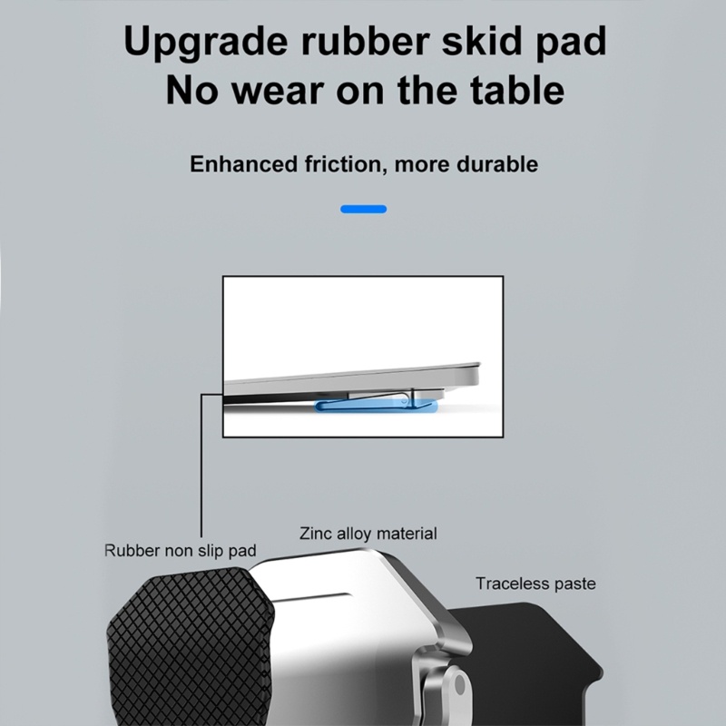Zzz 2PCS Invisible Laptop Stand Mini Zinc Alloy Cooling Pad Dudukan Keyboard Komputer Kickstand Meja Laptop Ergonomis Stan