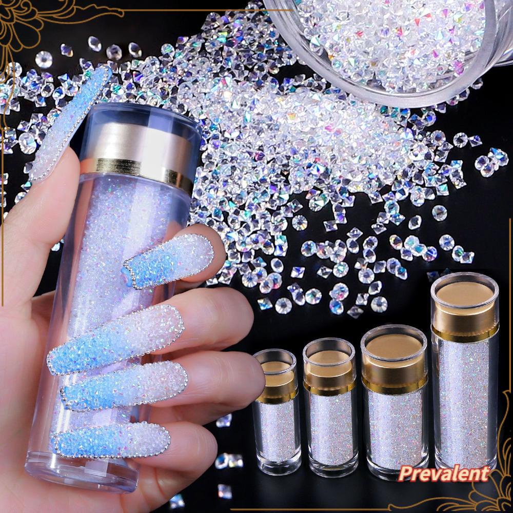 Preva Kuku Kristal Botol Rhinestones Transparan Microbead Diamond Elf Beads