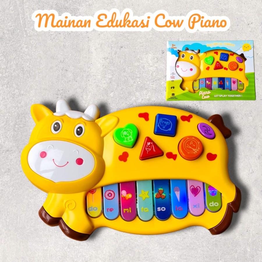 M194 Mainan Edukasi Cow Piano / Piano Animal Sapi Anak