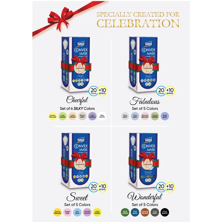 Sensi Convex Mask 4ply Celebration Box