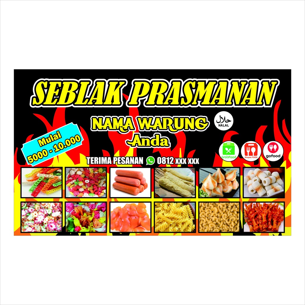 Spanduk seblak prasmanan/Banner Seblak 120x60