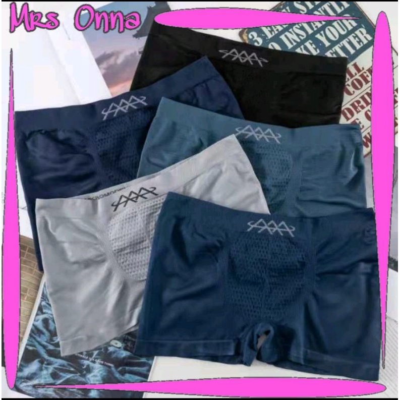 ONNA TERMURAH Celana Boxer Premium Bahan Rajut Cd Pria Import Boxer Polos Korset Pria CD60
