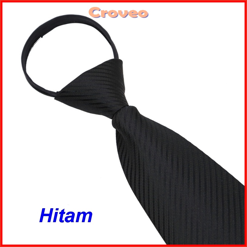 Dasi Instan Pria Resleting 3 Inch Garis Salur Instant Langsung Siap Pakai Hitam 8 cm Otomatis Jadi Zipper Formal Merah Warna Biru SIlver tie Necktie Praktis Velcro Remaja Polos Wisuda Seragam Merah Kerja Kantor Biru Set Resmi Mewah Silver Premium 7 Pesta