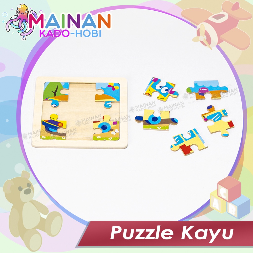 MAINAN EDUKATIF ANAK PASANG PUZZLE KAYU TOYS TRANSPORTASI AMBULANCE