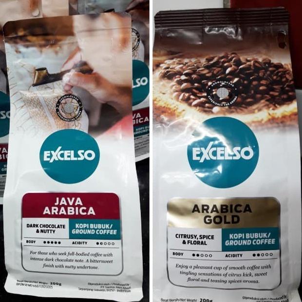 

[BISA COD] Kopi Bubuk Excelso Java Arabica & Arabica Gold 200gr untuk 25 cangkir