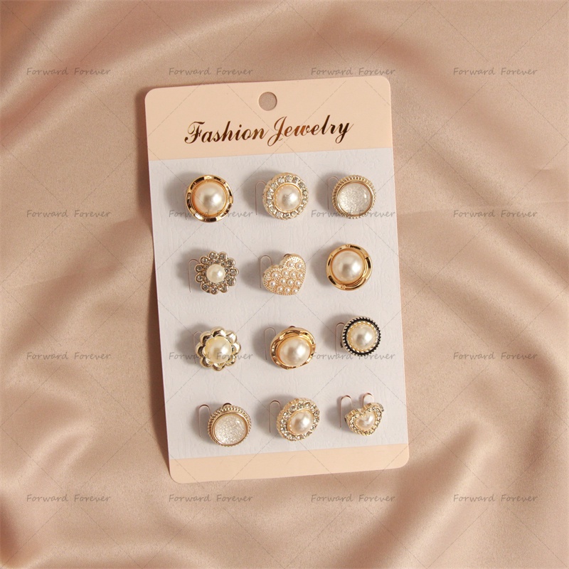 12 Pcs Kualitas Tinggi Mutiara Bros Bayi Bros Kecil brooch Peniti M70098